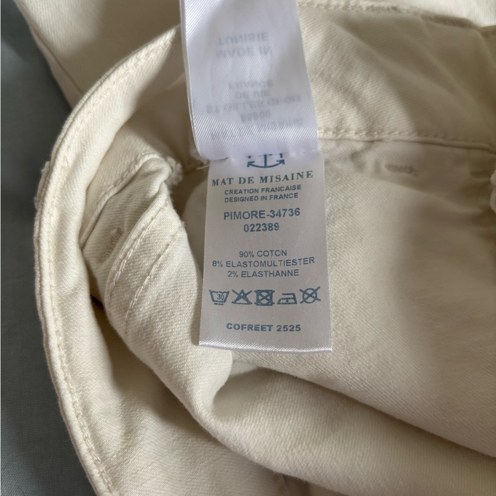 Women's Straight Leg Jeans in Cream - Picture 6 of 15